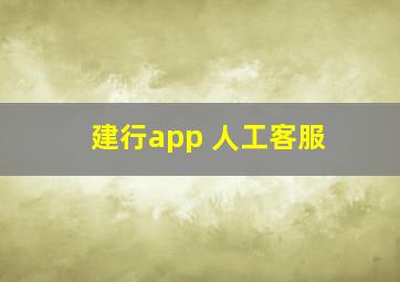 建行app 人工客服